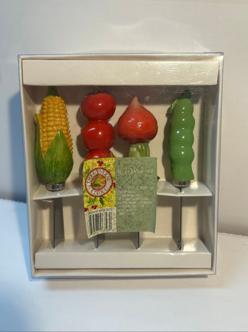 VTG 2003 Set of 4 Vegetable Handle Cheese Spreaders Target The General Store NEW